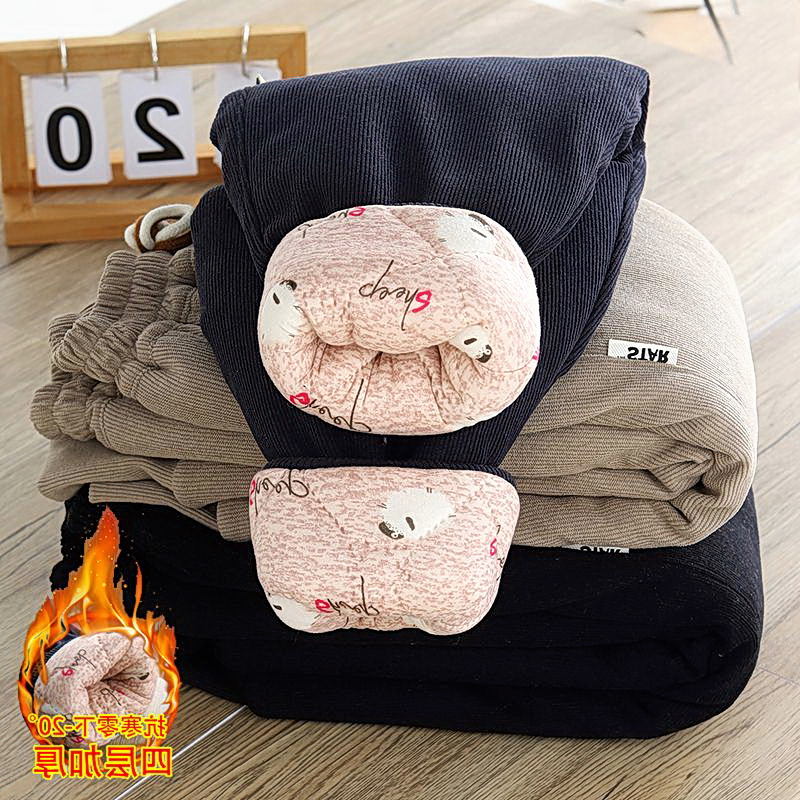 Ultra-thick four-layer cold-proof boy girl gush child cotton pants one over winter thickened 2023 Winter outside wearing pants-Taobao