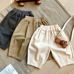 Spring and autumn boys' elastic pants loose daddy summer thin baby girl pure cotton pants 1 pants small and medium spring fashion trend