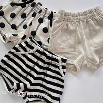 Short pour enfants nouveau style dété 2022 pantalons chauds décontractés en coton ample rayé à pois à la mode pour garçons et filles tendance