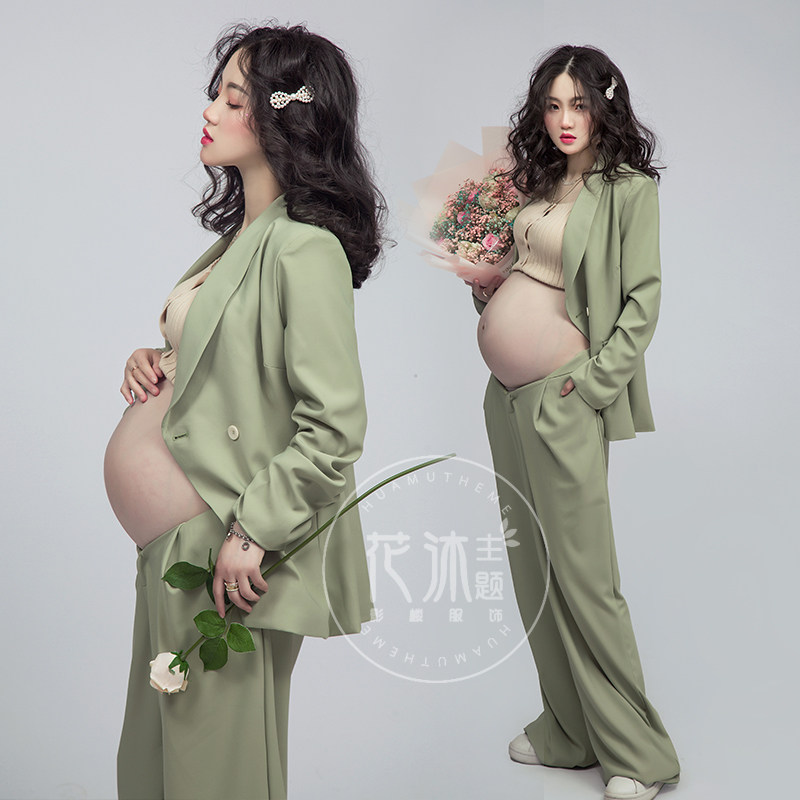 935 Flower body photos Pregnancy Pregnant Women Photographed Costumes Individuality Fashion Queen Suits Art Writing True Themed West Suit