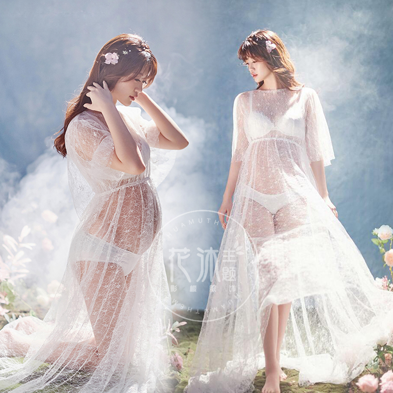 941 Flowers Body Photos PREGNANT WOMEN DURING PREGNANCY PHOTO PHOTOGRAPHY PHOTOGRAPHIC WRITING TRUE CLOTHING WHITE CLAIRVOYT LACE GOWN DRESS FAIRY SKIRT