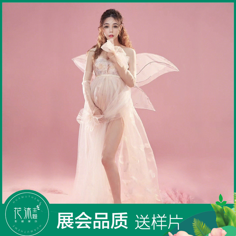 70 Flower body Theme Pregnant Woman Photo Clothing Photo photo-only Beauty Feather Trove With Perspective White Yarn Gestation Woman gestation