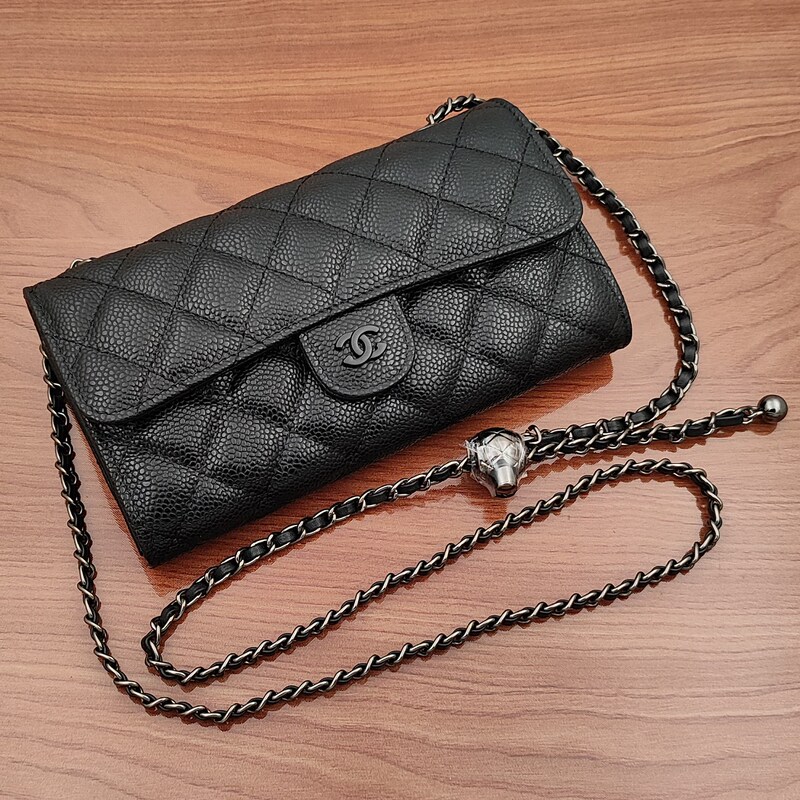 Caviar Mobile Phone Bag Crossbody for Women 2026 New Genuine Leather High-End Chain Long Wallet Purse Small Backpack Chanel Style Caviar Mobile Phone Bag Crossbody for Women 2026 New Genuine Leather High-End Chain Long Wallet Purse Small Backpack Chanel Style