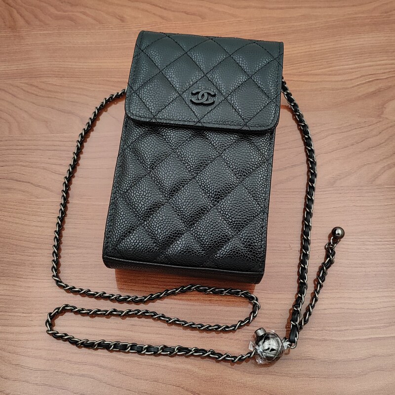 Caviar Mobile Phone Bag, Crossbody for Women, 2026 New Model, Genuine Leather Mini Bag, Chanel-Style Chain Bag, High-End Luxury