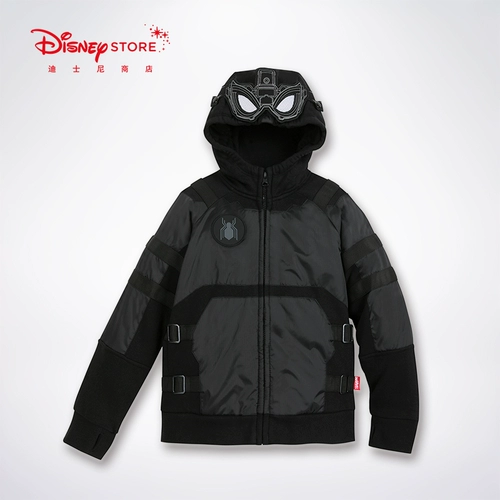 Дисней, черная детская модная осенняя куртка для отдыха с капюшоном