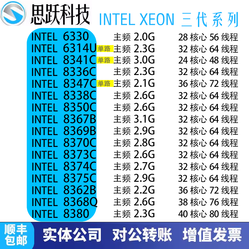 Intel Xeon Third Generation 6330 8370C 8375C 8336C 8350C 8368Q 8380 Cpu Including Tax Intel Xeon Third Generation 6330 8370C 8375C 8336C 8350C 8368Q 8380 Cpu Including Tax