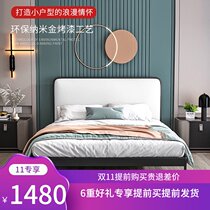 Yikengmei iron bed double bed master bedroom light luxury princess bed net red children simple modern iron frame bed