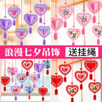 Tanabata Valentines Day decorations shop window gold shop shed ceiling decoration facade storefront supermarket interior decoration pendant