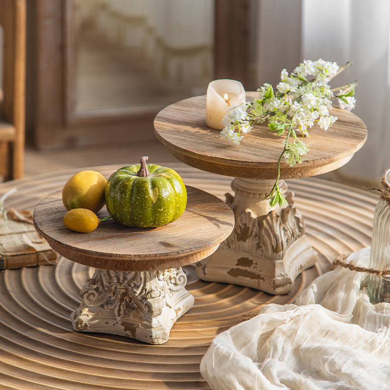 French-Style Vintage Carved Fruit Tray Tabletop Decoration Christmas Wedding Photography Display Props