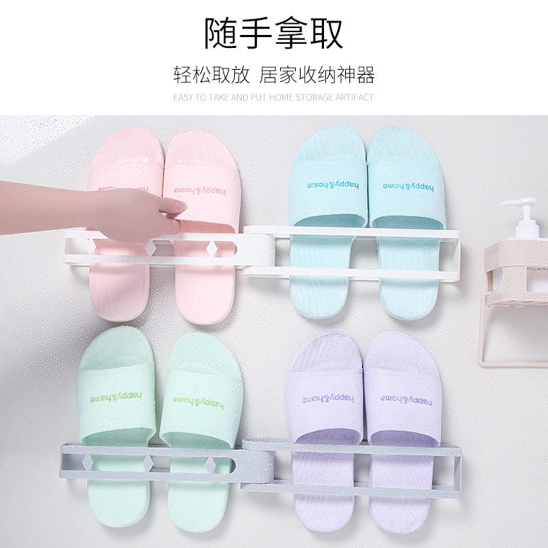 Free Punch Bathroom Slippers Rack Makeup room Shelve Dormitory Shoes containing Divine Instrumental Wall Hanging Small Shoes Rack Shoes