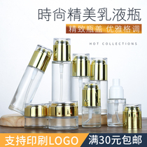 Transparent Golden Acrylic Cover Glass Paste Cream Bottle Empty Bottle Spray Lotion Bottle Cosmetics Split by Lotion Bottle