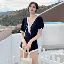 Swimsuit female summer conjoined student fairy Air swimming suit 2021 new fashion high grade hot spring thin flat corner ins