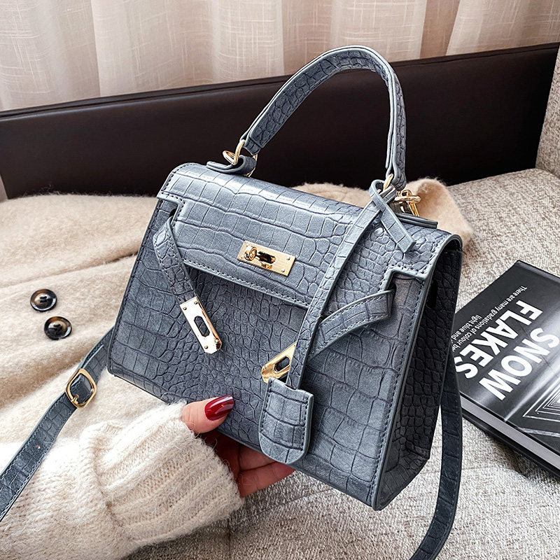 Crocodile pattern small bag women's bag 2021 popular new fashion all-match Kelly bag simple texture single shoulder messenger bag