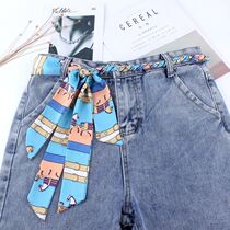 Belt long waist rope Silk wide European and American fashion Chiffon strap womens cloth belt decorative woven dress