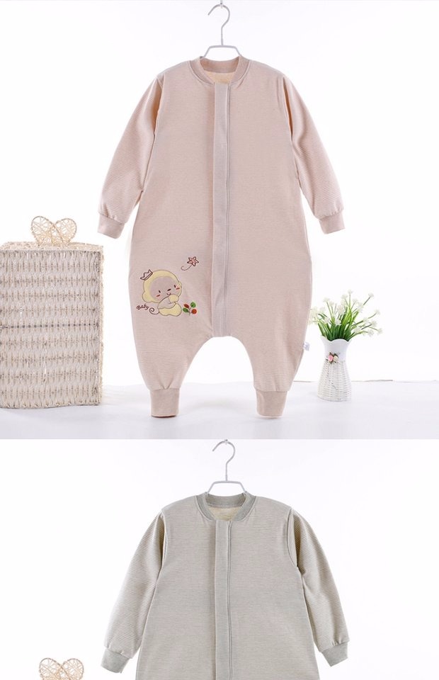 Túi ngủ cho bé mùa xuân và mùa thu mỏng phần cotton 1-3 tuổi Bộ đồ ngủ cho bé 2 bộ đồ điều hòa chân trẻ em chống đá bộ khủng long bé gái