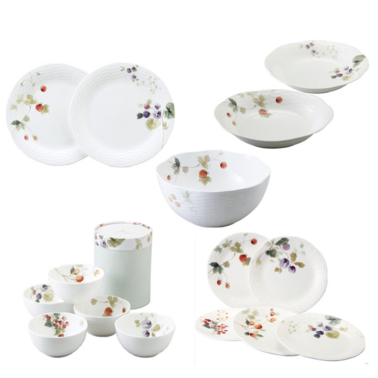 Spot Japan imported Narumi Minghai bone china bowl and plate Japanese tableware set household 15 wedding housewarming ceremony