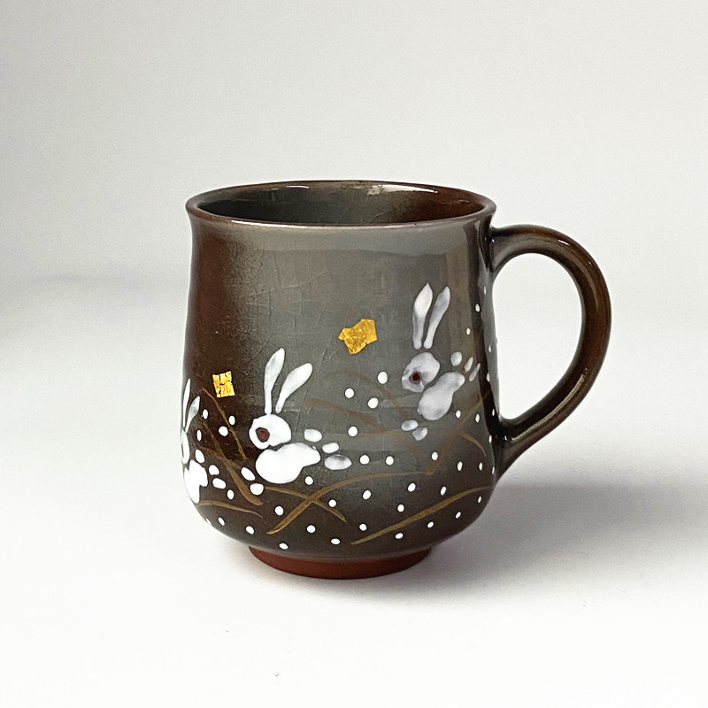 Spot Japan Nine Valley Fever Small Rabbit Running Moon Cute Mark Cup Day Style Ceramic Water Cup Coffee Cup Milk Cup