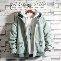 White Sugar Rose Ex-gratia Korean version tooling pocket Even cap cotton clothes men winter thickened cotton clothes sports short cotton padded jacket