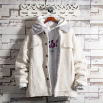 Sugar Rose special woven fabric fur collar quilted jacket male student Korean version of winter net red thickened cotton coat