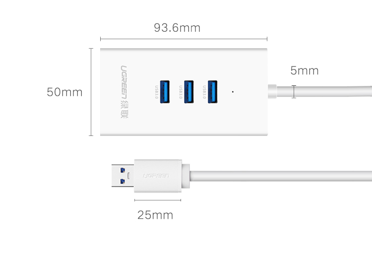 Màu xanh lá cây với hub USB3.0 splitter mở rộng chuyển đổi cáp USB vào máy tính USB3.0 bên ngoài trì hoãn bốn tốc độ cao Gigabit Ethernet mạng RJ45 chuyển đổi hỗ trợ mạng băng thông rộng khuôn viên - USB Aaccessories đèn led usb siêu sáng