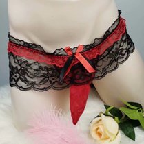 New Sexy Lace Seduction T Pants Pearls Transparent Tints Pants Massage Thread Silk Socks JJ Sleeve Lovers briefs