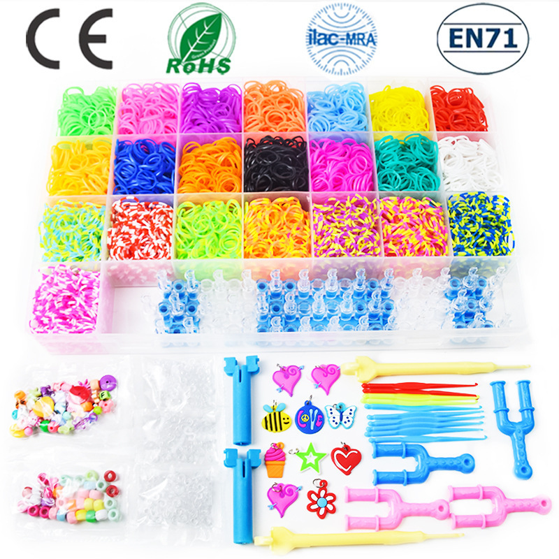 Rainbow Loom Hand-Woven Rubber Band Bracelet Weaving Tool Rainbow Rubber Band DIY Set Upgraded Version Large 28 Grids