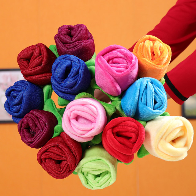 Creative Rose Stick Plush Toy Simulated Rose Bouquet Back Beating Mother's Day ຂອງຂວັນວັນຄູສຳລັບແມ່ຍິງ