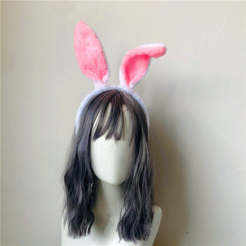 Electric Arena Teenage Pink Plush Rabbit Ear Hair Stirrup Folding Cuddles Adorable Teenage Rabbit Lolital Sweet head decoration