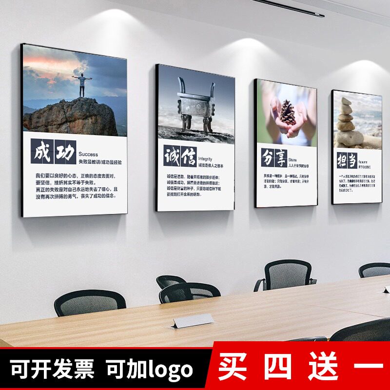 Company Decoration Office Signs Conference Room Inspiring Background Wall Workshop Corridor Cultural Wall Corporate Culture Hang Painting