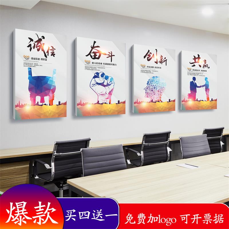 Office Decoration Painting Company Corridor Hanging Painting Conference Room Mural Motivator Slogans No Box Painting Enterprise Culture Hang Painting