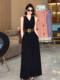 Hepburn-Style French Black Sleeveless Dress for Women, Summer 2025 New Popular Style, Beautiful Long Dress for Seaside Vacation