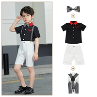 Рубашка, шорты, подтяжки, галстук-бабочка