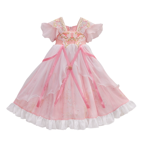 Летнее ханьфу, детский костюм, наряд маленькой принцессы, юбка