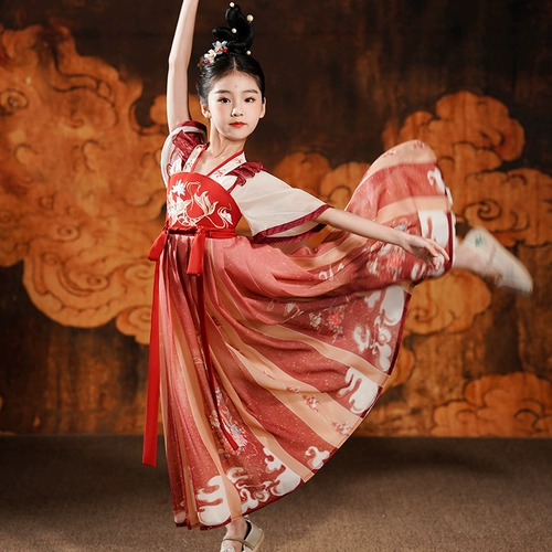 Летнее ханьфу, юбка на девочку, костюм, летняя одежда