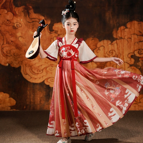 Летнее ханьфу, юбка на девочку, костюм, летняя одежда