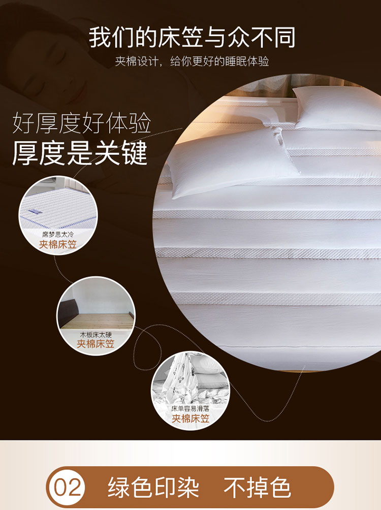 Khăn trải giường bằng vải bông Có đệm lót trải giường trải giường đơn mảnh Simmons nệm phủ bụi chống trượt 1,5m - Trang bị Covers 	ga giường bo chun