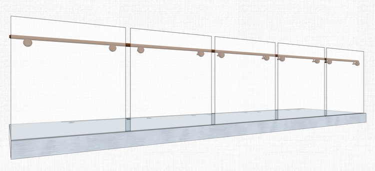 T213不锈钢玻璃栏杆SU模型现代扶手su围挡围栏景观sketchup组...-15