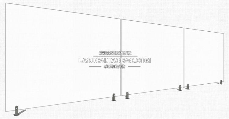 T213不锈钢玻璃栏杆SU模型现代扶手su围挡围栏景观sketchup组...-33