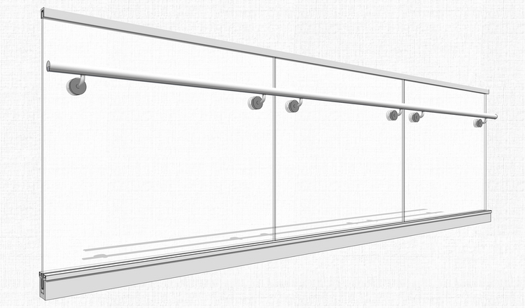 T218园林景观栏杆扶手SU模型玻璃栏杆护栏楼梯扶手不锈钢...-28
