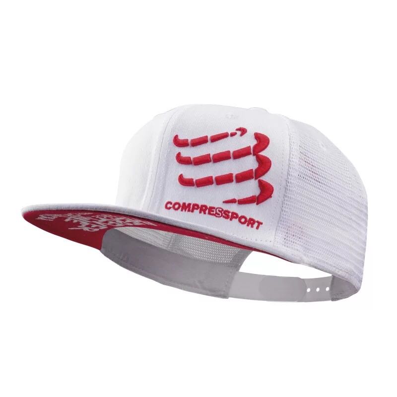 Đề xuất mới xe tải COMPRESSPORT mũ thể thao ngoài trời đường mòn marathon chạy màu đỏ trắng - Mũ thể thao mũ lưỡi trai nam chính hãng