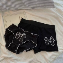 Love Cartoon Bow Tie Couple Pants Cotton Black Sexy a man and a woman comfort day family Couple suit