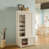 American field garden high and low armoire combinés Cabinet dual-use containing armoire European-style door hall armoire solide wood lockers multifonction
