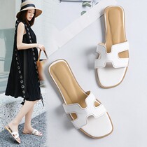 Japanese GP sandals womens summer solid color fashion home and outdoor wear all-match flat bottom with beach word slippers