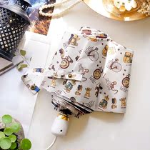 Japanese GP cartoon fully automatic sunny umbrella summer female folding vinyl dual-use sun protection umbrella anti-ultraviolet umbrella