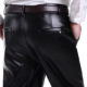 Men's leather pants leather pants for middle-aged and elderly men waterproof and oil-proof loose large size PU leather pants kitchen aquatic work pants