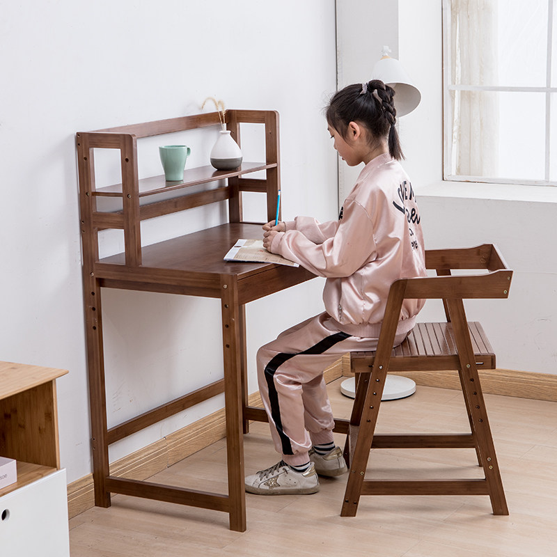 Children's study desk computer desk modern minimalist bamboo table assembly desk can lift desks and chairs home table