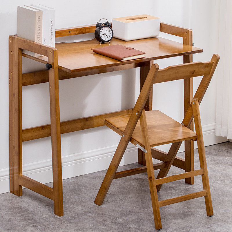 Desktop Folding Computer Desk Home Table Modern Minima Nan Bamboo Desk Desk Assembly Desk