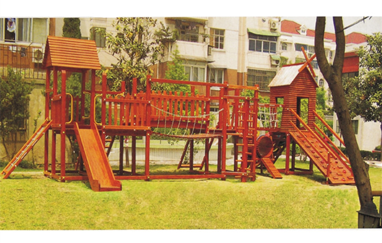 Large outdoor kindergarten wooden small doctor slide children's outdoor imported wooden slide climbing frame combination