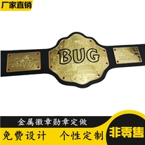 Professional flat 2D boxing champion gold belt customized WBC UFC gold belt customized boxing and martial arts belt