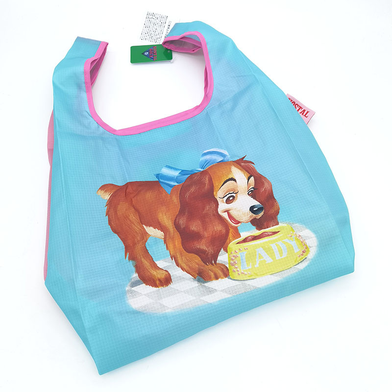 Japanese Authentic Lady and Beggar Style Fresh Macaron Color Foldable Portable Lightweight Shopping Bag Casual Tote Bag